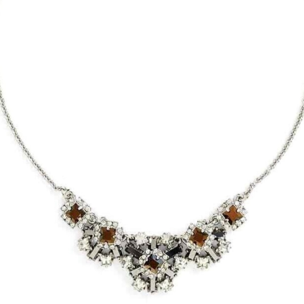 $129 Kate Spade Space Age Floral Hematite Necklace